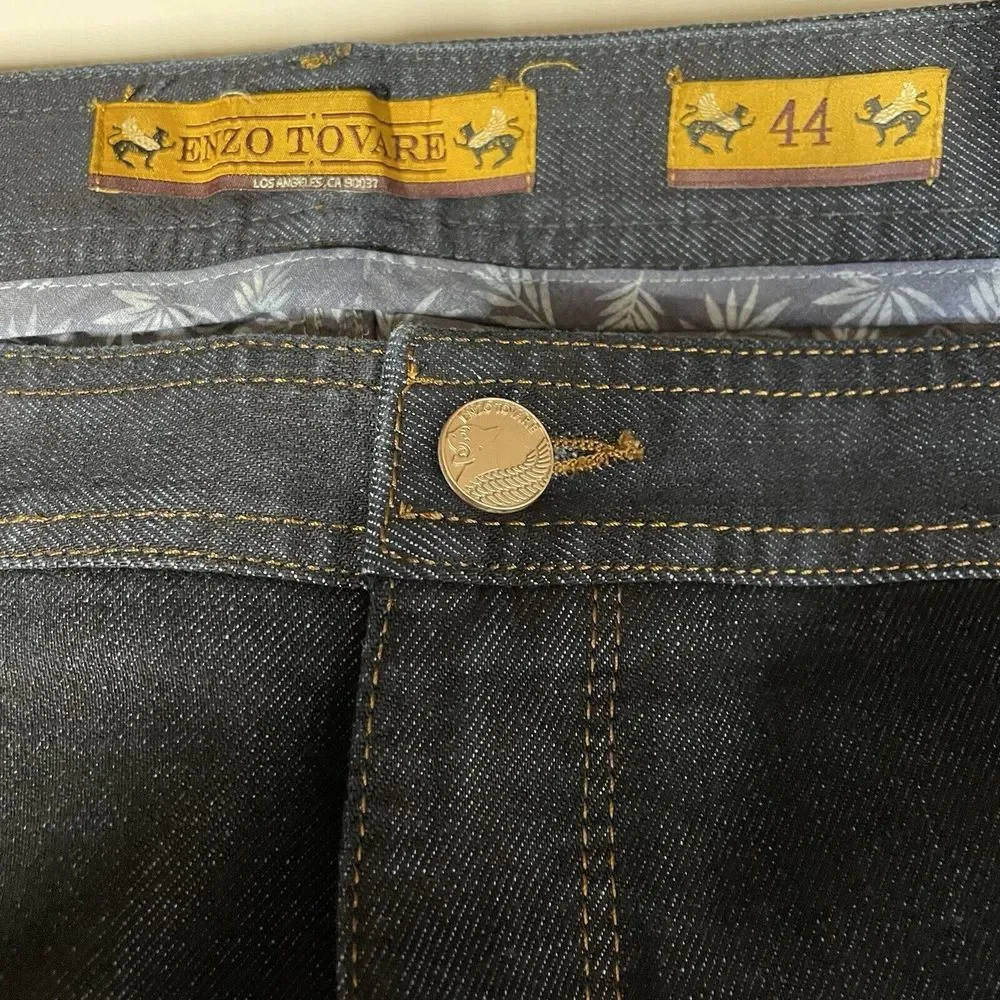 Enzo Tovare Jeans Dark Wash Denim Straight Leg Pants Mens Size 44 x‎ 28